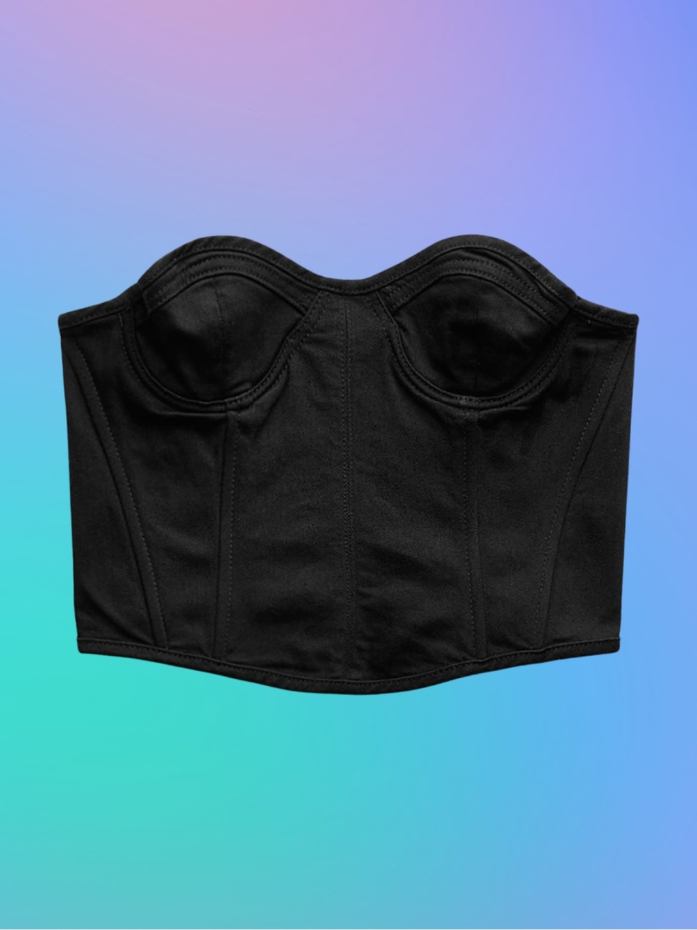 NWT 📼 ZARA strapless corset top in black. LARGE